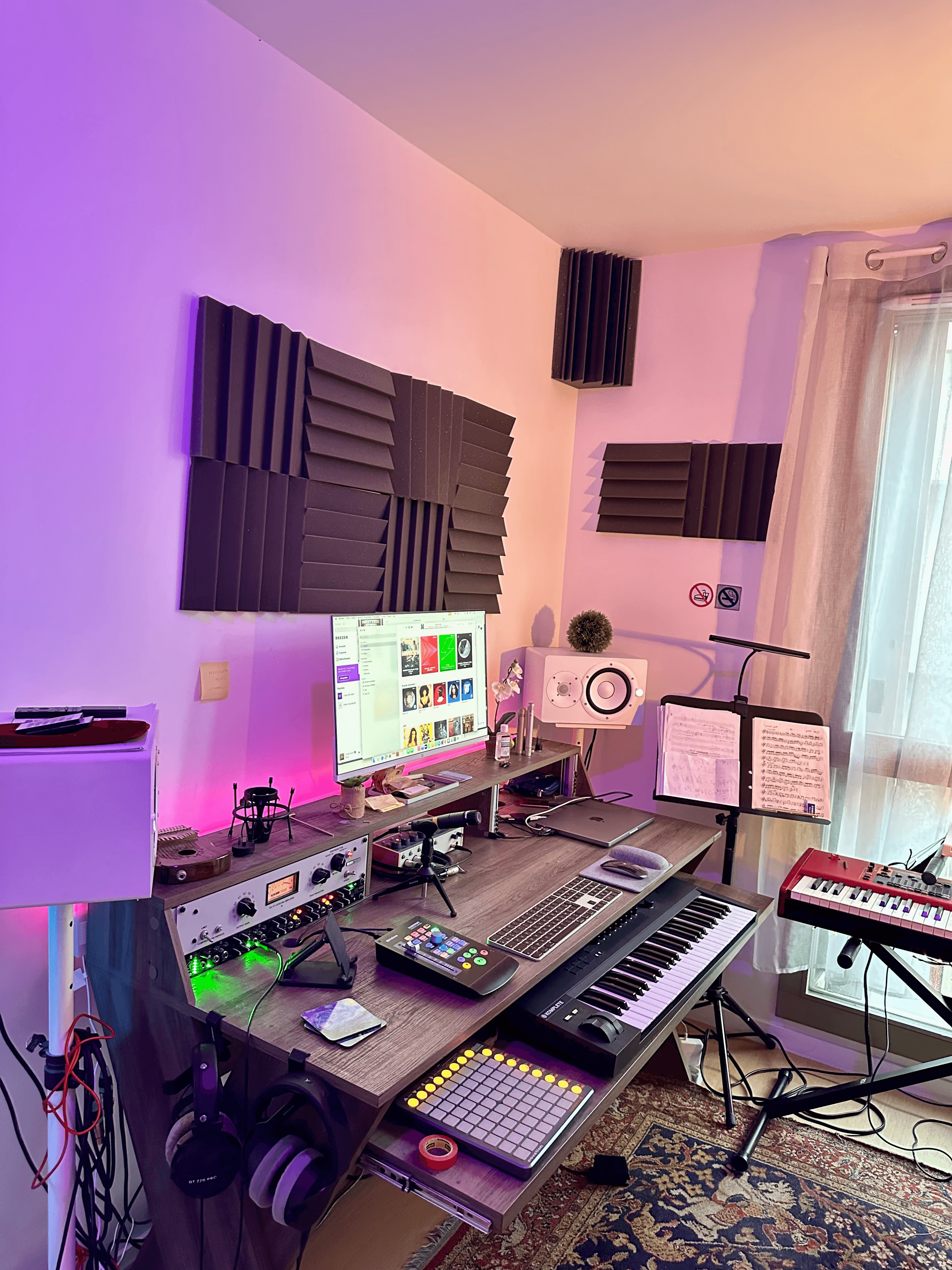 Console et monitoring du studio